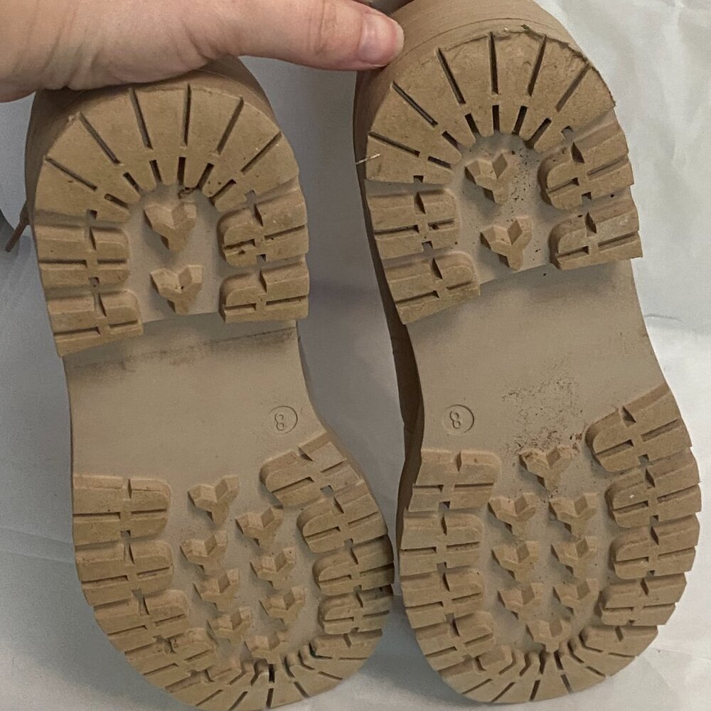 💛Limelight Women's Corie Combat Boots Blush Beige Lace Up - Picture 2 of 4